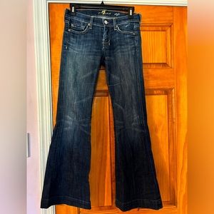 Low rise, flare leg jeans. Size 24 from 7 For All Mankind